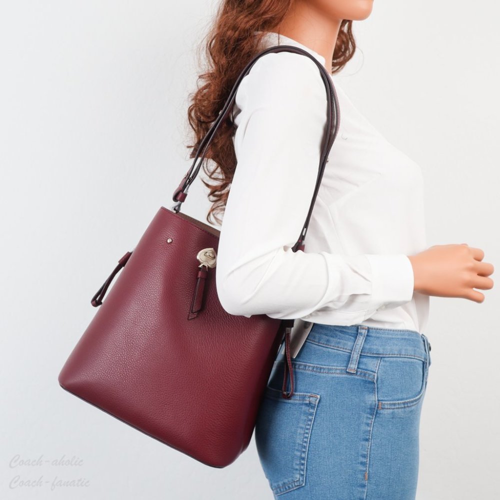 NWT Kate Spade Marti Leather Bucket Bag Cherrywood